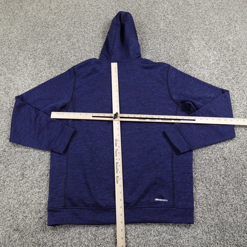 Adidas‎ Sweater Mens L Blue Logo ClimaWarm Pullover Sweatshirt Hoodie Athletic